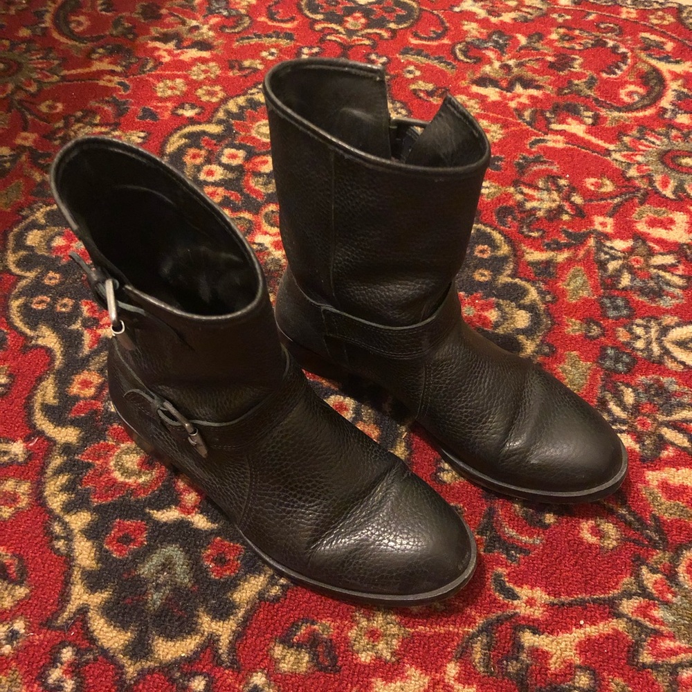 J Crew Leather Moto Boots